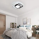 LED Chandelier 24W - 3 Squares, 3 color steps (Cool White, Neutral, Warm), Modern Design, 25x17x6 cm, Black