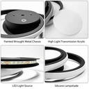 24W LED Chandelier - 3 Circles, 3 Color Settings (Cool White, Neutral, Warm), Modern Design, Black