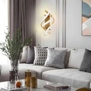 LED Wall Lamp 24W - Modern Design, Spiral Type for Wall, 3 Color Settings (Cool White, Neutral, Warm), Gold