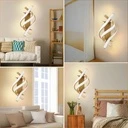 LED Wall Lamp 24W - Modern Design, Spiral Type for Wall, 3 Color Settings (Cool White, Neutral, Warm), Gold