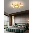 LED Chandelier 24W - Flower Type, Modern Design, 3 Color Settings (Cool White, Neutral, Warm), 30 cm, Gold