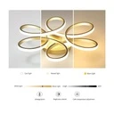 LED Chandelier 36W - Flower Type, Modern Design, 40 cm, Gold