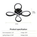 18W LED Chandelier - Flower Type, Modern Design, 3 Color Settings (Cool White, Neutral, Warm), Black