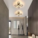 18W LED Chandelier - Flower Type, Modern Design, 3 Color Settings (Cool White, Neutral, Warm), Black