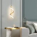 LED Pendant 12W - Spiral Type, Modern Design, 3 color settings (Cool White, Neutral, Warm), length 180cm, Gold