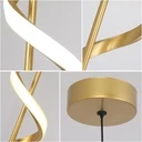 LED Pendant 12W - Spiral Type, Modern Design, 3 color settings (Cool White, Neutral, Warm), length 180cm, Gold