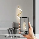 LED Pendant 12W - Spiral Type, Modern Design, 3 color settings (Cool White, Neutral, Warm), length 180cm, Gold