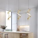 LED Pendant 12W - Spiral Type, Modern Design, 3 color settings (Cool White, Neutral, Warm), length 180cm, Gold