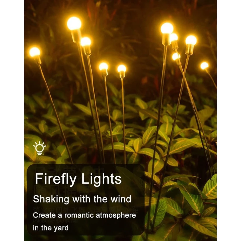 Solar-powered garden decoration, 6 bulbs, Warm White