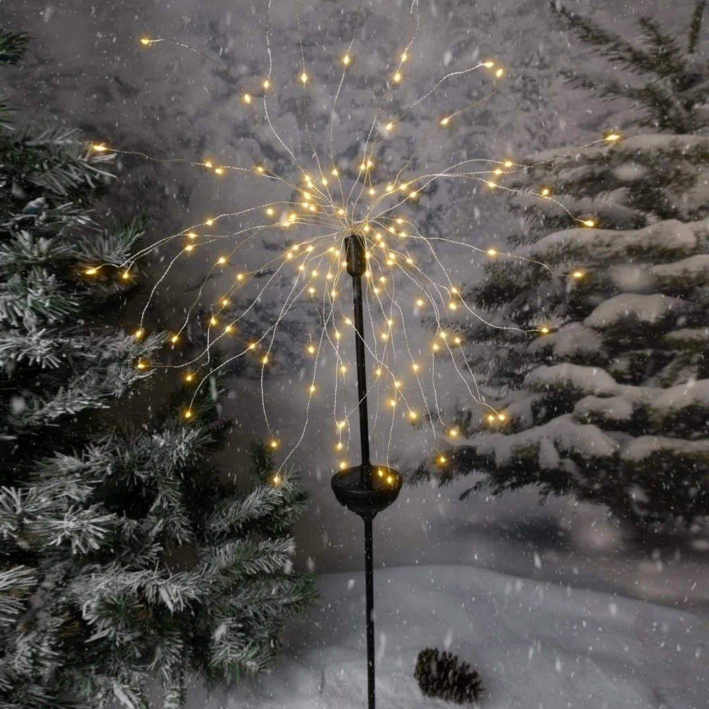 Solar garden decoration fireworks type with solar charging, 2 Modes, 150 LEDs