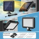 LED Light with solar panel, 56 LEDs with 1 grid, wall mounting, 3 colors, 3500k, 4500k, 6500k