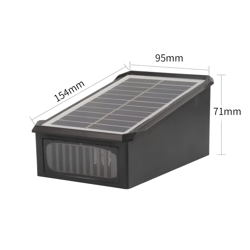 Solar LED wall light with 2 LEDs, IP65, 3 colors 6500k, 4000k, 3000k