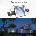 Solar wall light 3 LEDs, IP65, Warm White/Golden Light