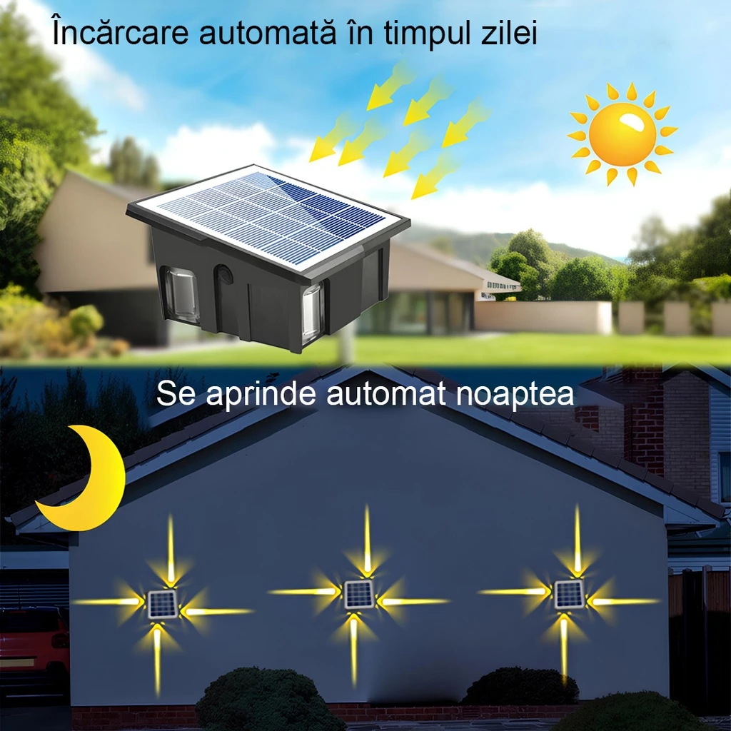Solar lamp 4 LEDs, IP65, 3 colors 6500k, 4000k, 3000k