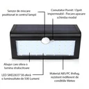 Solar lamp with motion sensor, 38 LEDs, 6500k