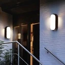 LED wall light 12W Oval Exterior, 4000k, Black, Applied outdoors