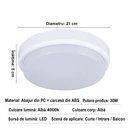 LED wall light 30W Round Exterior, 4000k, White, Applied outdoors