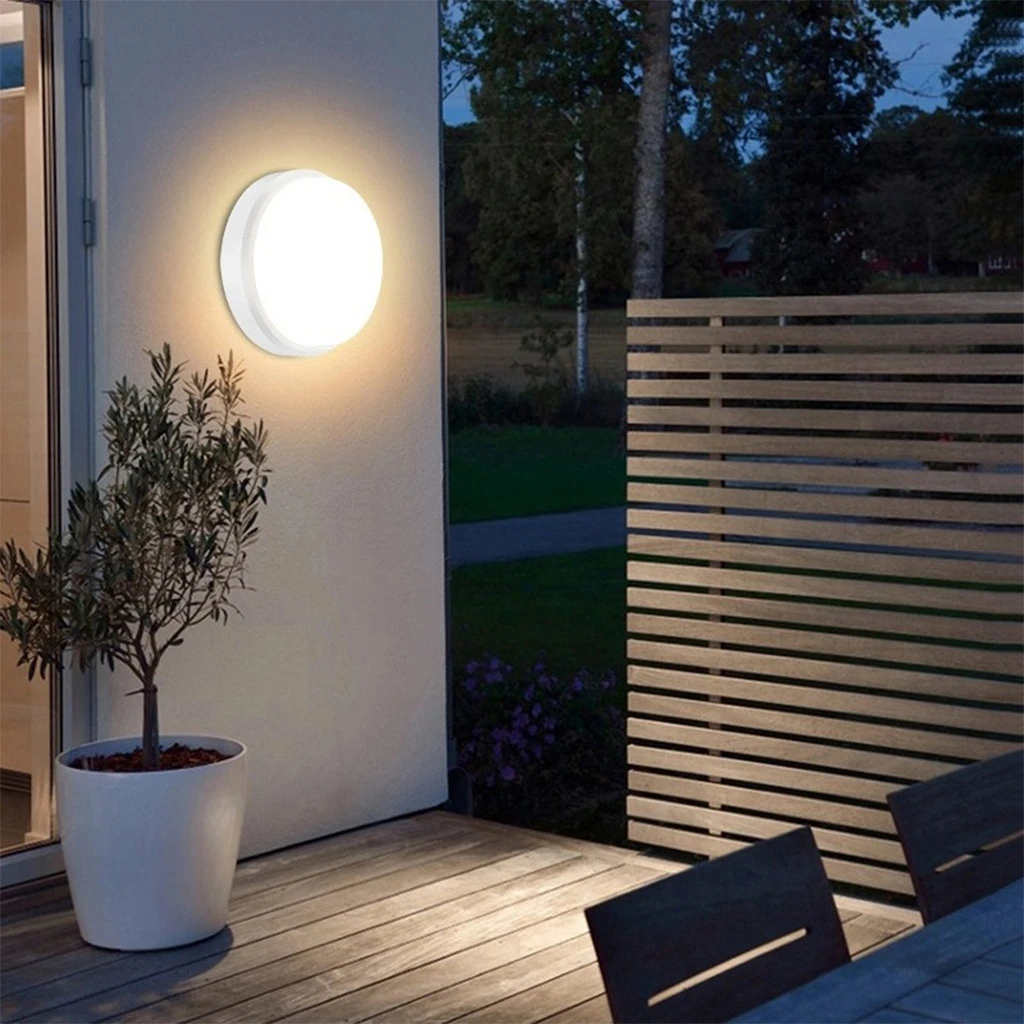 LED wall light 30W Round Exterior, 4000k, White, Applied outdoors