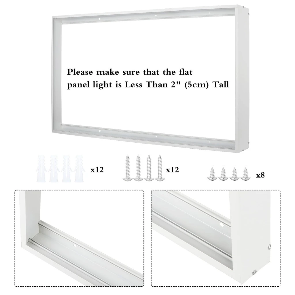 LED panel mounting frame on the ceiling 60x120 cm, white color