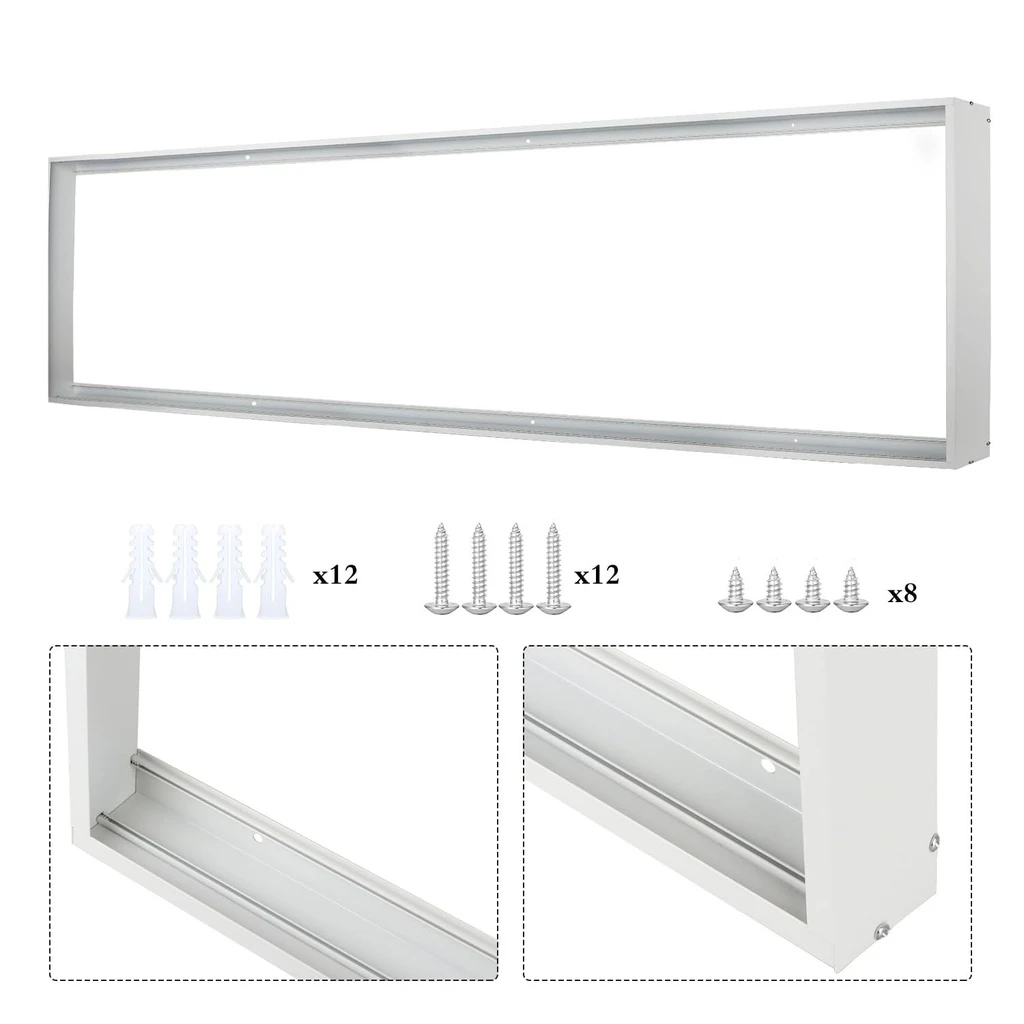 LED panel mounting frame on the ceiling 30x120 cm, white color