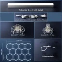 Set of 11 LED Hexagons Honeycomb 322W, 6500k, cool white light, Aluminium