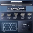 Set of 14 LED Hexagons Honeycomb 540W, 6500k, cool white light, aluminium, with rectangular frame, Aluminium