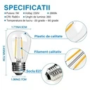 Set of 10 S14 bulbs with E27 socket, 1W