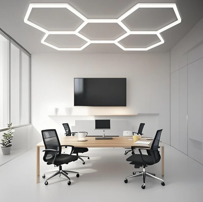 Set of 5 Honeycomb LED Hexagons 168W, 6500k, Cool White light, 2.34x1.66m