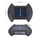 Solar LED bidirectional wall light, 8 LEDs, plastic material, IP65, 10 x 7.5 cm, 1.2 V battery, 300 mAh, warm white 3500k