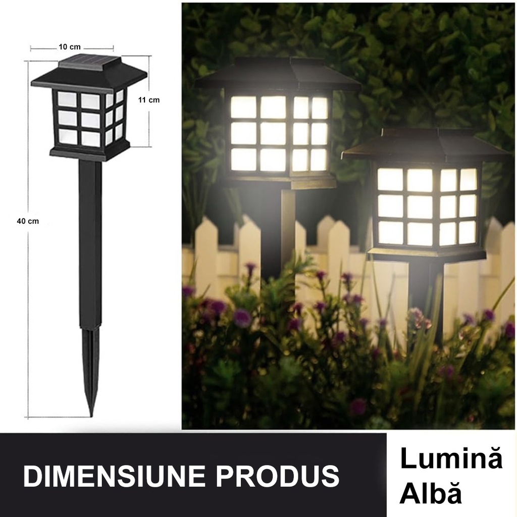 Solar LED garden lamp lantern type, white light 6500k