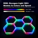 Set of 5 LED Hexagons RGB, 80W, 2.34x1.66m