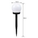 Set of 2 LED solar lamps, Spherical, Globe Type, Diameter 10 cm, Multicolor