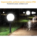 Set of 2 LED solar lamps, Spherical, Globe Type, Diameter 10 cm, Multicolor