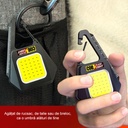 Keychain Flashlight, Waterproof, USB Type C Charging, COB type, 8 x 5.3 cm, 500 mAh, 5W, Black Yellow color, cold white light 6500k