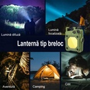 Mini Keychain Pocket Flashlight, USB Type C Charging, Multifunctional, for Outdoor, Camping, Mountain, Cycling, 6.1 x 5 x 2.5 cm, Strong Light, Green Color