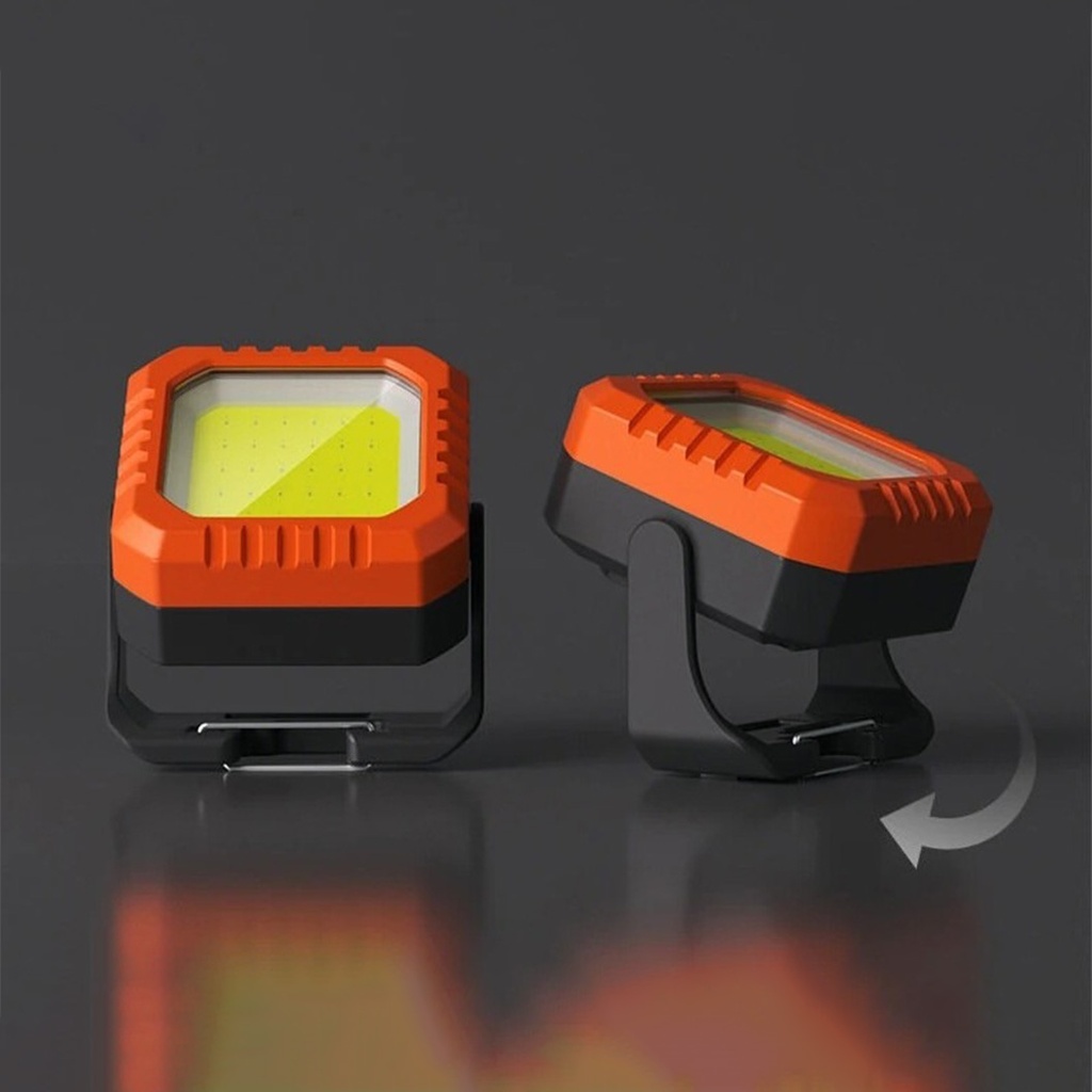 LED Flashlight Keychain, 5 Lighting Modes, USB Type C Charging, 5W, IPX5, 500 lm, COB, Orange