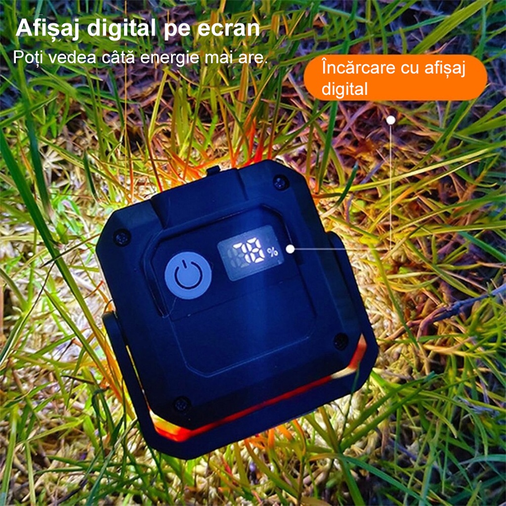 LED Flashlight Keychain, 5 Lighting Modes, USB Type C Charging, 5W, IPX5, 500 lm, COB, Orange