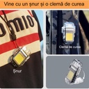 Keychain Flashlight with Lighter, Waterproof, 3 Lighting Modes, 300 mAh, USB Type C Charging, COB, Range 50 - 100 m, 7.4 x 4.9 x 1.7 cm, Red
