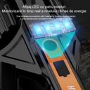 LED Flashlight, USB Charging, 8-24h Battery Life, 2 Light Sources, Main and Side, Maximum Range 100-200 m, COB, 5W, 23X10X10 cm, Yellow