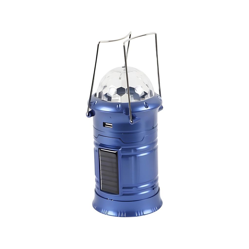 Camping LED lantern, 6 LEDs, 1 W, RGB and cold white light, Blue