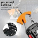 Multifunctional Keychain Flashlight, Model W5147 with Lighter, Whistle, Screwdriver and Bottle Opener, USB Charging, Black/Orange