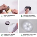  LED Night Light with Motion Sensor, Two Types of White Light, USB Charging, On/Off/Auto Switch, 0.6W, 300mAh, Round Design, White, 8.5x2.3 cm