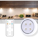 LED Lamp, Wireless with Batteries, 3 Light Colors, Remote Control, Plastic, White