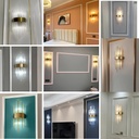 LED Wall Light for Indoor, Stainless Steel and Glass, Gold, 45x18 cm, 88002 Model