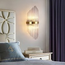 LED Wall Light for Indoor, Stainless Steel and Glass, Gold, 45x18 cm, 88002 Model