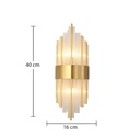 LED Wall Light, Indoors, Stainless Steel and Glass, 40 x 16 cm, Gold