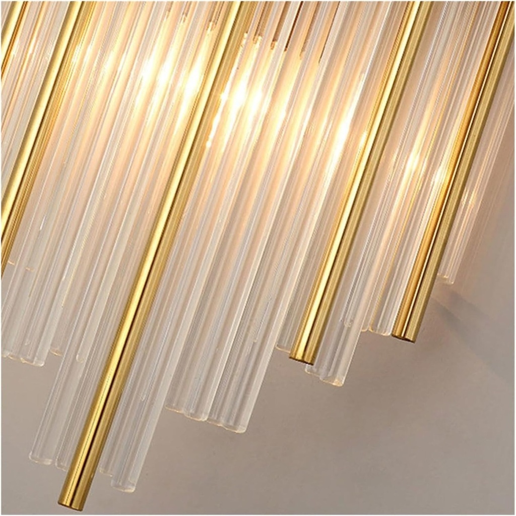 LED Wall Light, Indoors, Stainless Steel and Glass, 40 x 16 cm, Gold