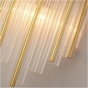 LED Wall Light, Indoors, Stainless Steel and Glass, 40 x 16 cm, Gold