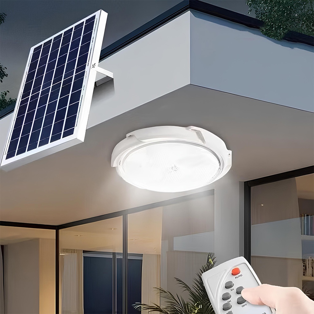 Solar Ceiling Light LED, 25W, diameter 145MM, with remote control, extension cord length 4.6 m, cool white 6500k