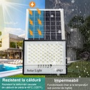 Set of 2 LED floodlights with Solar Panel, with Motion Sensor, Remote Control, Waterproof IP67, 322*2 built-in LEDs, 200W, 30x24 cm, Modern Design, Black